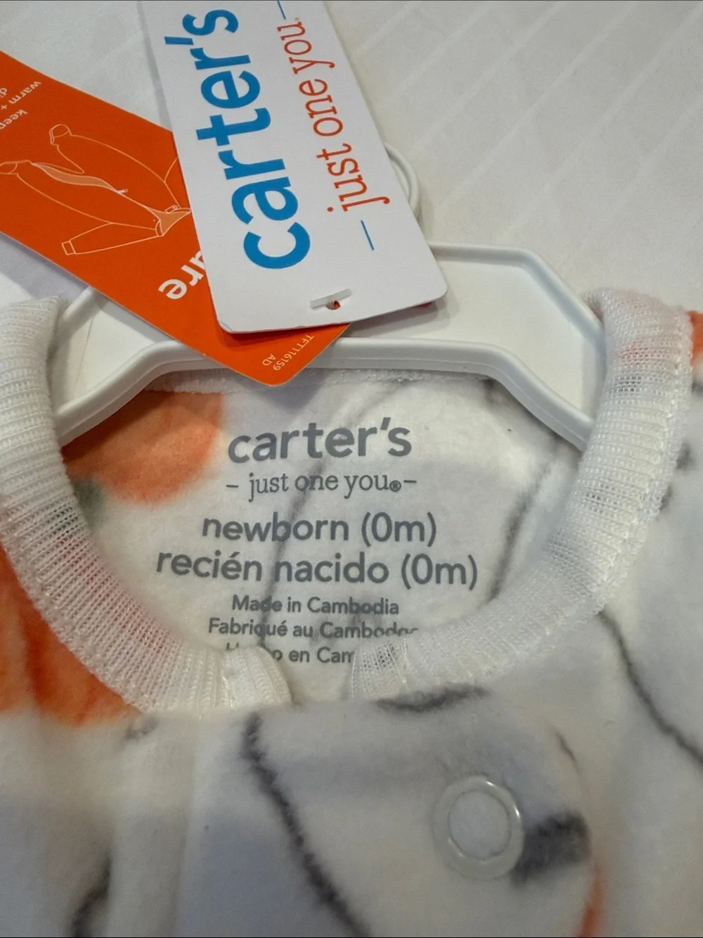 🎃👻 NWT Carter’s Baby Halloween Pumpkins and Ghosts Cozy Sleeper - Newborn 👻🎃